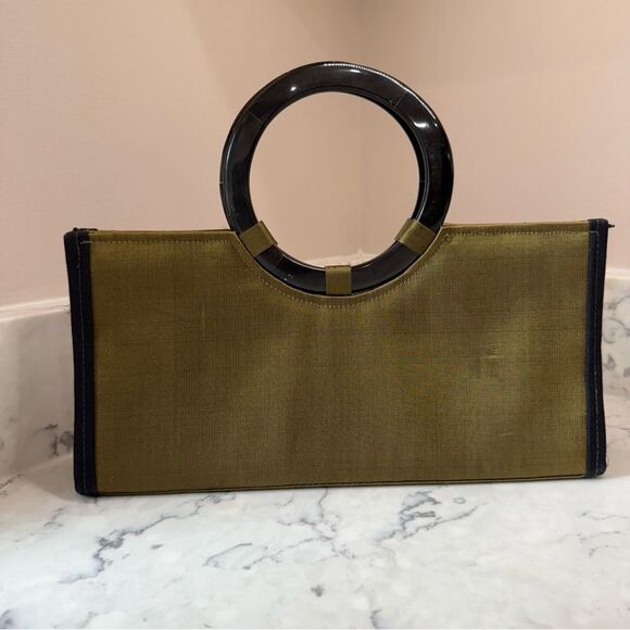 Shira leah vintage Elegant Olive Green Handbag with Circular Handle - Picture 4 of 10